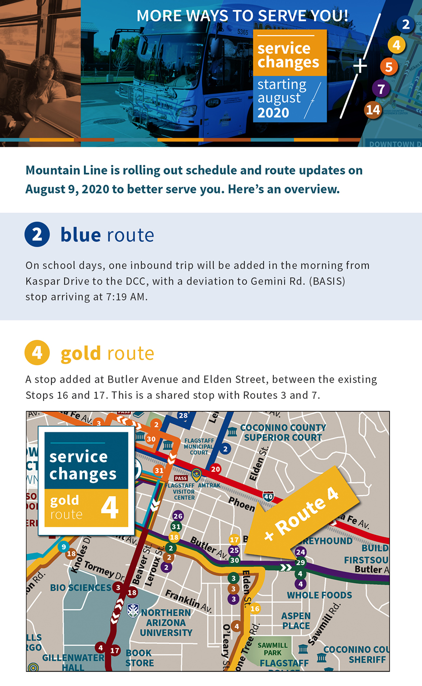 august 2020 service changes
