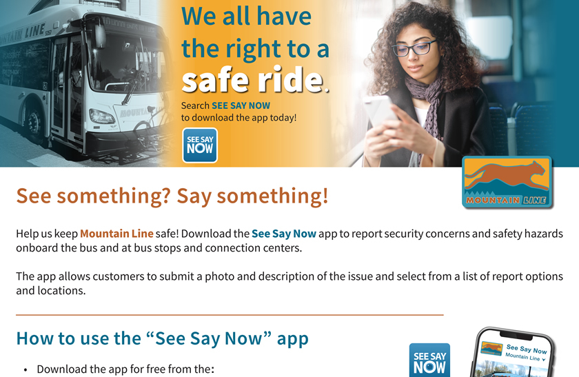 See Say Now, Safety, Safe Ride
