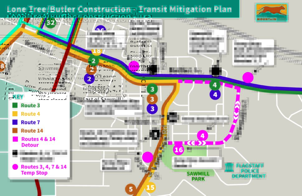 MOUNTAIN LINE DETOURS AND TEMP STOPS FOR BUTLER AND LONE TREE ...